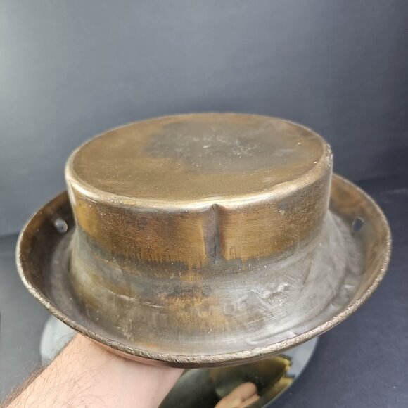 Very Rare Antique Brass Milk Container Jug Lid Amazing Piece 9 Inch Container - Picture 7 of 12